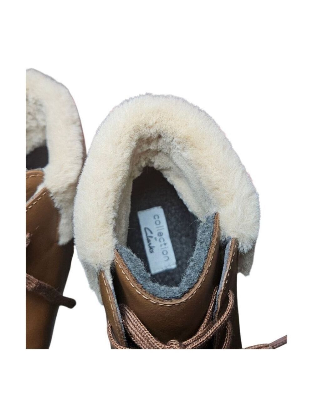 Clarks Brown Beige Fur Lined Winter Boots US Multiple Sizes - Picture 10 of 13